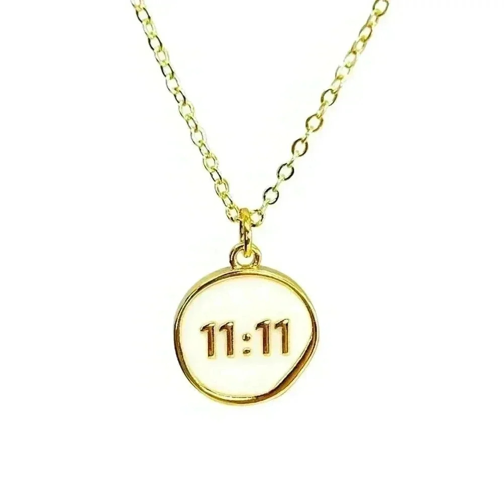 11 11 make a wish jewelry dainty gold coin angel necklace - Picture 7 of 10